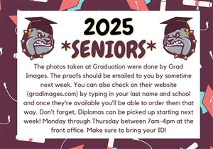  Flyer that says 2025 SENIORS (GRAD IMAGES)